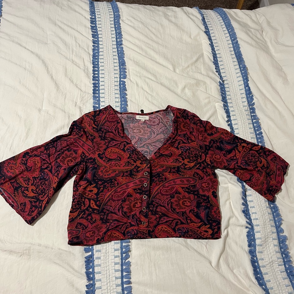 Button down crop top